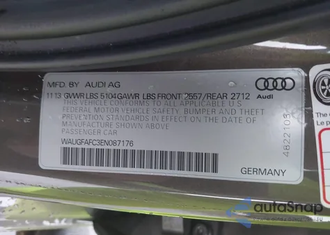 2014 Audi A6 2.0T Premium из США, поврежденный, VIN WAUGFAFC3EN087176